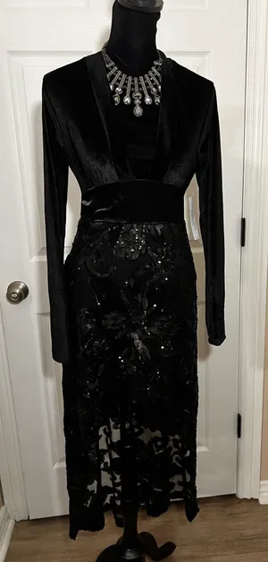 Venus Sexy black evening wedding guest dress thumbnail 1