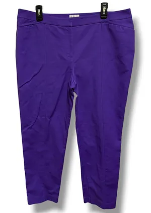 Chico's So Slimming Purple Ankle Trousers Womens‎ 3 XL 16 Cotton Stretch Pants thumbnail 1