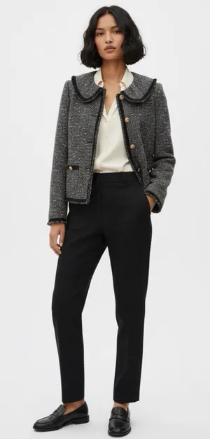 DKNY open-front tweed blazer jacket thumbnail 1