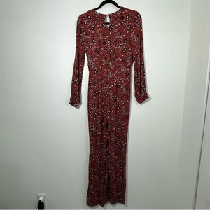 Free People Some Like It Hot Long Sleeve Flare Jumpsuit Size 0 thumbnail 4
