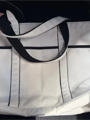 lululemon athletica White Tote with Black Logo and Trim thumbnail 4