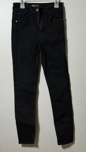 Zara Women Denim‎ High Waisted Black Skinny Jegging Jeans size 4 thumbnail 1