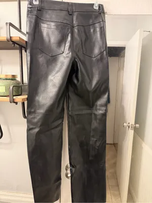 Princess Polly Faux Leather Straight-Leg size 2 thumbnail 3