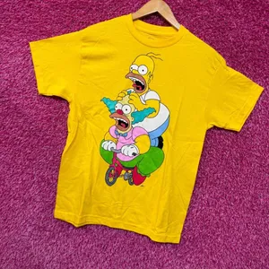 Homer & Krusty the Klown Tricycle The Simpsons Cartoon Tee M thumbnail 3