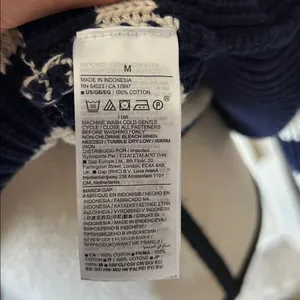 Gap shaker stitch Classic cotton navy white stripe nautical cardigan sweater M thumbnail 11