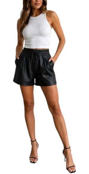 Good American faux black leather pull on 4/XL shorts thumbnail 1