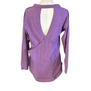Flying colors purple active pull-over long sleeve top medium USA yoga workout thumbnail 3