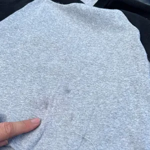 The Great Extra small black thermal oil stained up crop top thumbnail 4