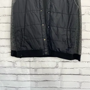 Ocean Current Women’s Puffer Jacket XL Black Gray Two Tone Button Up Hoodie Y2K thumbnail 5