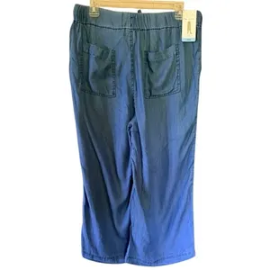 TXS by Thread & Supply Wide Leg Crop Pants Medium Wash Lyocell Size L NWT thumbnail 3