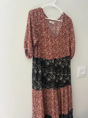 Natural Life Dress Women’s M Floral Tiered Maxi Boho‎ Prarie Cottage Core thumbnail 8
