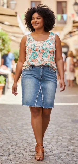 Be Girl Women's Blue Denim Jean Skirt thumbnail 1