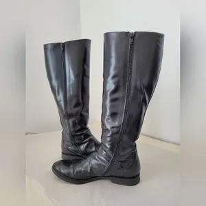 Cole Haan City Knee High Boots Vegan Leather Black Equestrian Low Heel Size 6 thumbnail 6