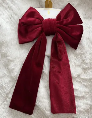 NEW Simply Southern Large Red Velvet Hair Bow Christmas Holiday Bow NWT thumbnail 1