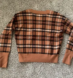 Marled Sweater Cardigan Fall, Autumn Colors (Brown, Black, White) with Buttons thumbnail 2