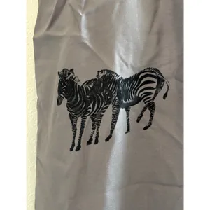 Elyse Hart‎ Ltd Vintage Maxi Dress 10 Gray Safari Giraffe Zebra Print V-Neck Y2K thumbnail 4