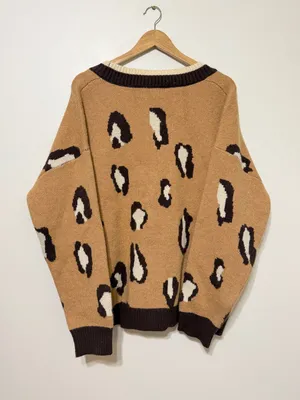 VICI Leopard Cardigan Sweater Size XL Women’s thumbnail 7