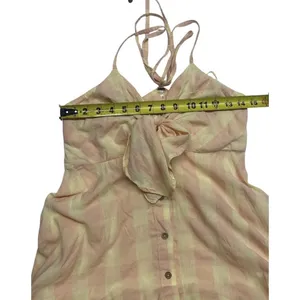 Free People via gingham cami midi dress in yellow Women's Size XS 100% Cotton thumbnail 7