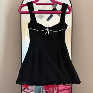 Peppermayo Candace Black Mini Dress with White Trim thumbnail 3