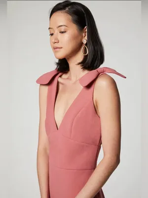 Elliatt Aster Dress Rosewood Pink Bow Shoulder Cocktail Mini Dress Sz M Modern thumbnail 2