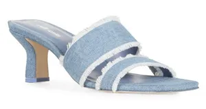 Fae denim fringe slides sandals size IT 39 US 9 thumbnail 1