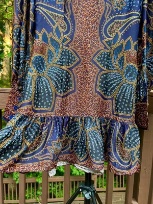 NWOT FARM Rio Floral Paisley Ruffles Mini Dress Glam Boho Long Sleeve Size S thumbnail 9