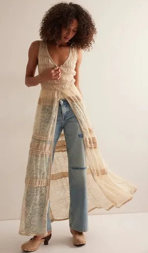 Free people Sweet Saloon Sleeveless Maxi Bodysuit thumbnail 1
