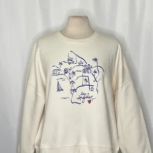 CLEOBELLA Los Angeles California Sweatshirt‎ Pullover Graphic Map Hearts L.A. XL thumbnail 3