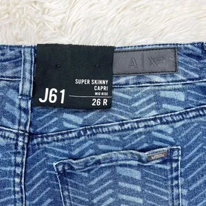 AX Armani Exchange J61 Super Skinny Capri Chevron Jeans Size‎ 26 NEW thumbnail 7