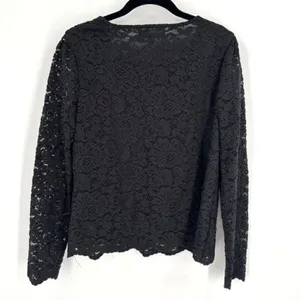 NWT Philosophy Women's Floral Lace Lined Long Sleeve Blouse Black‎ Size Small thumbnail 3