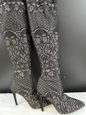 Steve Madden Tiffy Womens Black Over the Knee Boots Size 6.5M SKU 6434 thumbnail 1