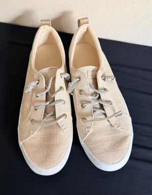 Sperry Top Sider Women's Canvas Sneakers Tan‎ Lace Up Comfort Shoes Size 11M thumbnail 1