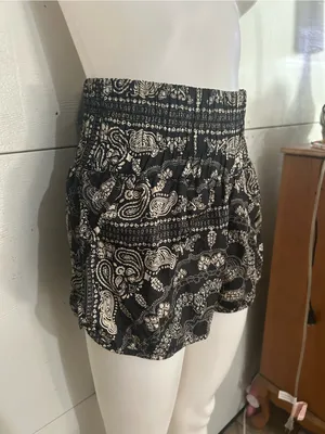 FP Movement by Free People Black Paisley High-Waist Active Shorts thumbnail 2