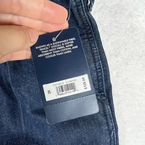 Lucky Brand Womens Silk Blend Denim Pants Size 26 Relaxed Fit Old Money Dark thumbnail 4