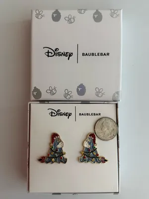 BaubleBar nwt Disney Eeyore Holiday Earrings - Blue Multicolor Christmas thumbnail 3