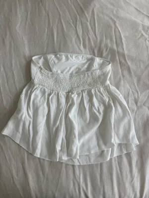 Strapless white flowy top Size XS thumbnail 2