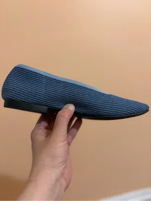 Vivaia Margot Square-Toe Flats in Denim Blue thumbnail 6