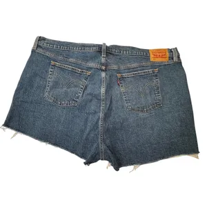 Levi's 501 Womens Denim Jean Shorts‎ 22W Plus Size Button Fly Frayed Hem Blue thumbnail 7