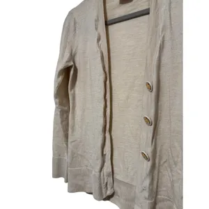 Tory Burch Beige Merino Wool Button Cardigan M thumbnail 3