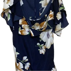 Shein floral navy dress in size small thumbnail 1