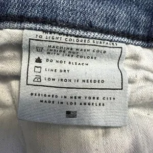 AYR The Bomb Pop Jeans 31 High Rise Straight Leg Raw Hem Medium Wash thumbnail 7