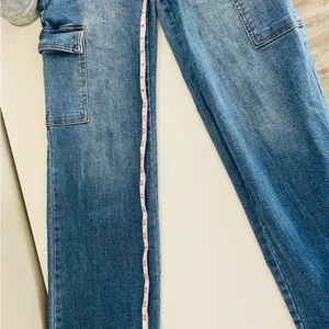 Oat High Rise Cargo Blue Jeans thumbnail 7