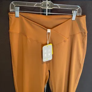 NWT Lemonsky Flare Yoga Pants w/ Crossover Waist, Brown and Purple, 2X thumbnail 3