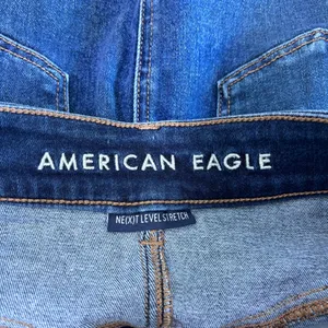 American Eagle Next Level Stretch Hi -Rise‎ Mini Denim Blue Skirt Size 6 thumbnail 6