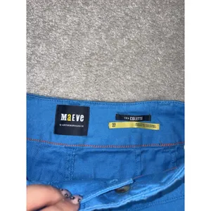 maeve colette pants 27 cropped wide leg pants Blue Linen Blend Patch Pockets thumbnail 4