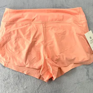 Athleta ‎ Women's High Rise Run with It 2.5" Shorts Peach Size Large Gym Workout thumbnail 8