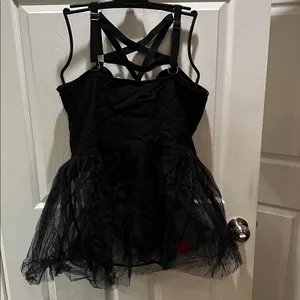 Black Strappy Tulle Dress thumbnail 4
