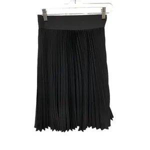 Apt.9 Black Pleated midi skirt preppy classic academia elastic waist lined Sz XS thumbnail 2