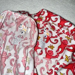 Roller Rabbit Pink Monkey Polo Pajama Short Sleeve Shirt and Shorts Set size Small thumbnail 5