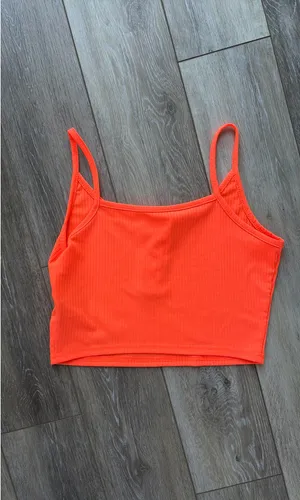 SheIn Bright orange cropped tank-top thumbnail 2